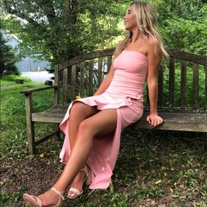 Lulus baby pink strapless dress